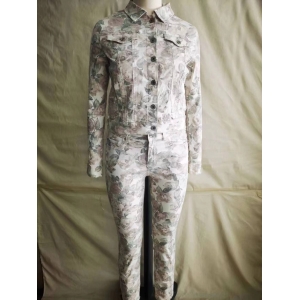 斜紋印花夾克、斜紋印花褲子